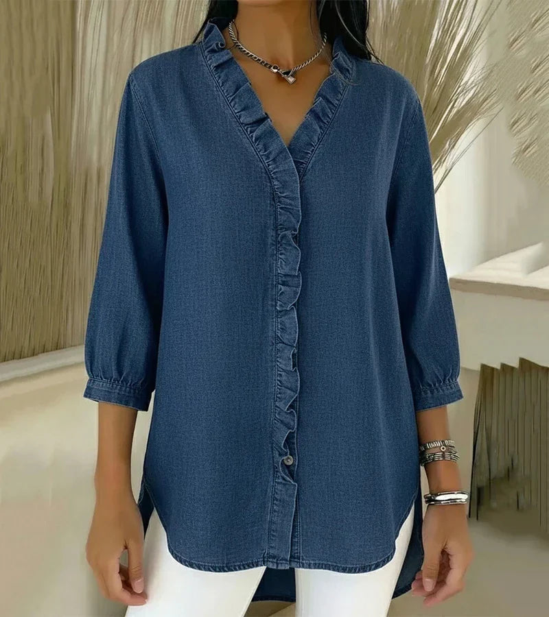 Clémence — Blusa fluida con volantes
