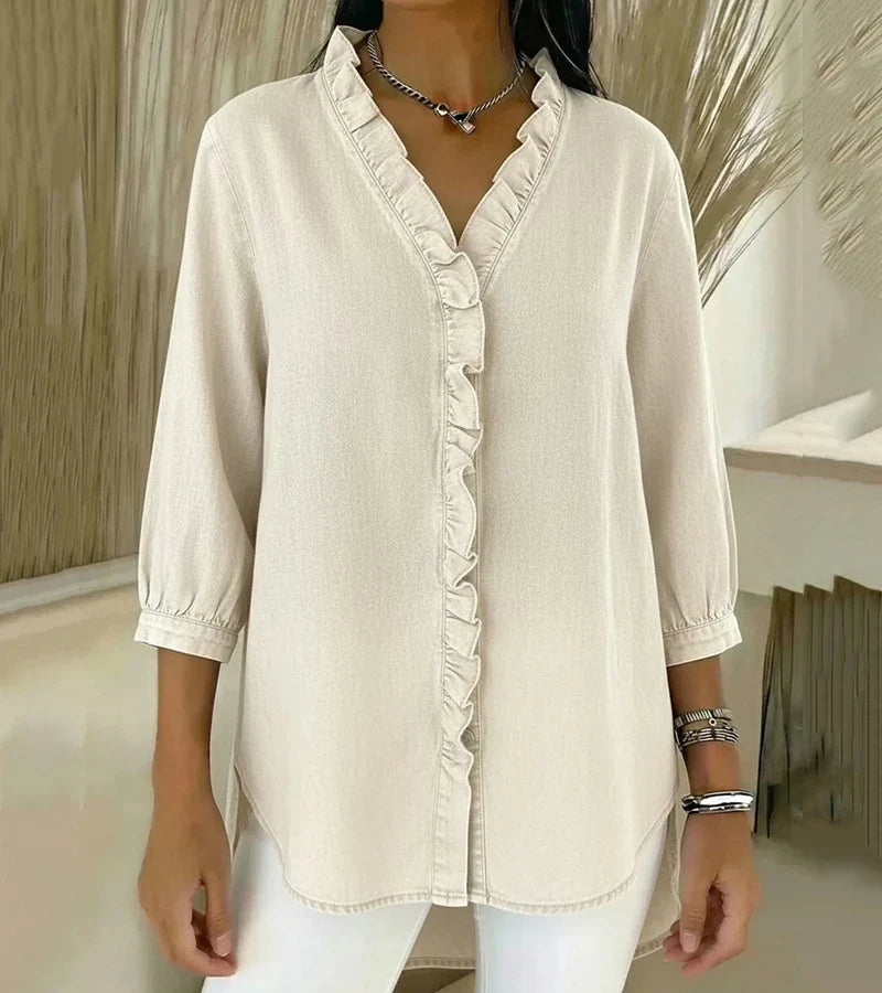 Clémence — Blusa fluida con volantes