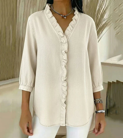 Clémence — Blusa fluida con volantes