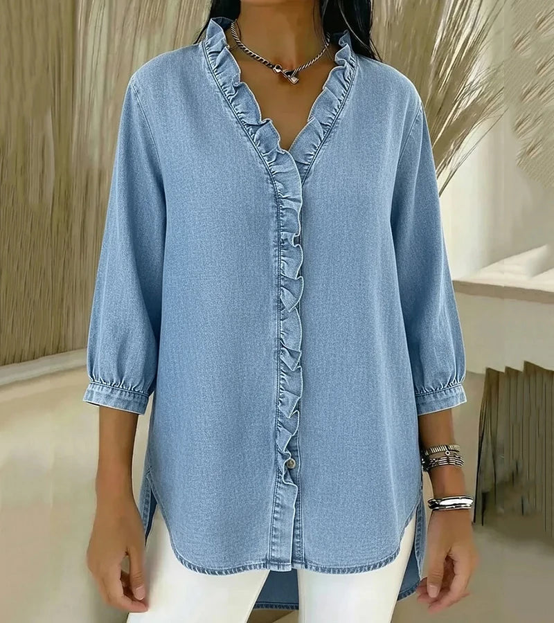 Clémence — Blusa fluida con volantes