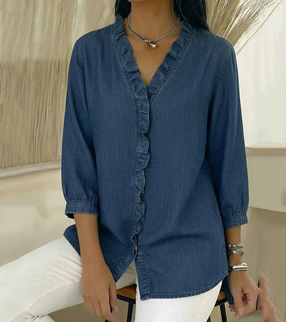 Clémence — Blusa fluida con volantes
