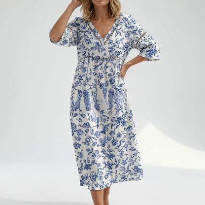 Maricella — Vestido floral fluido elegante