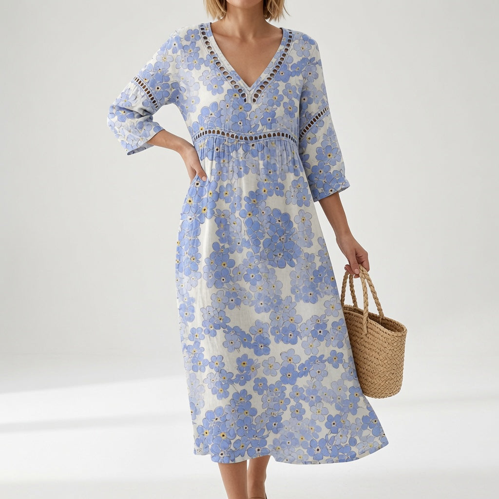 Maricella — Vestido floral fluido elegante