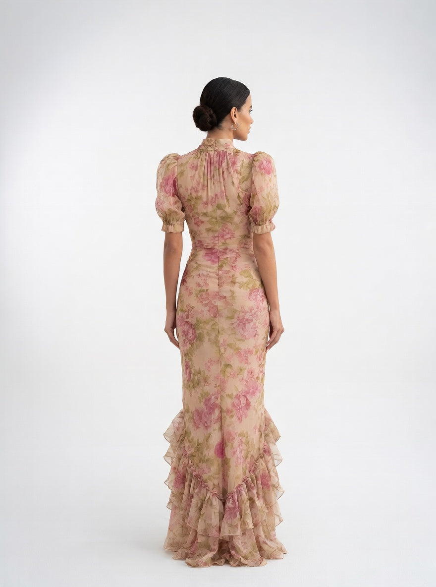 Roséliane — Vestido largo floral romántico