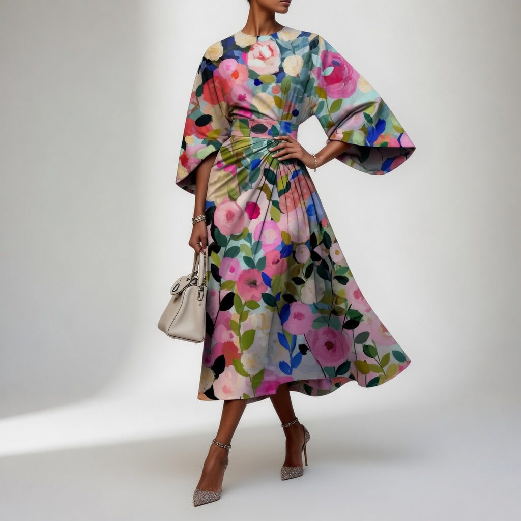 Mirabelle — Vestido kimono floral elegante