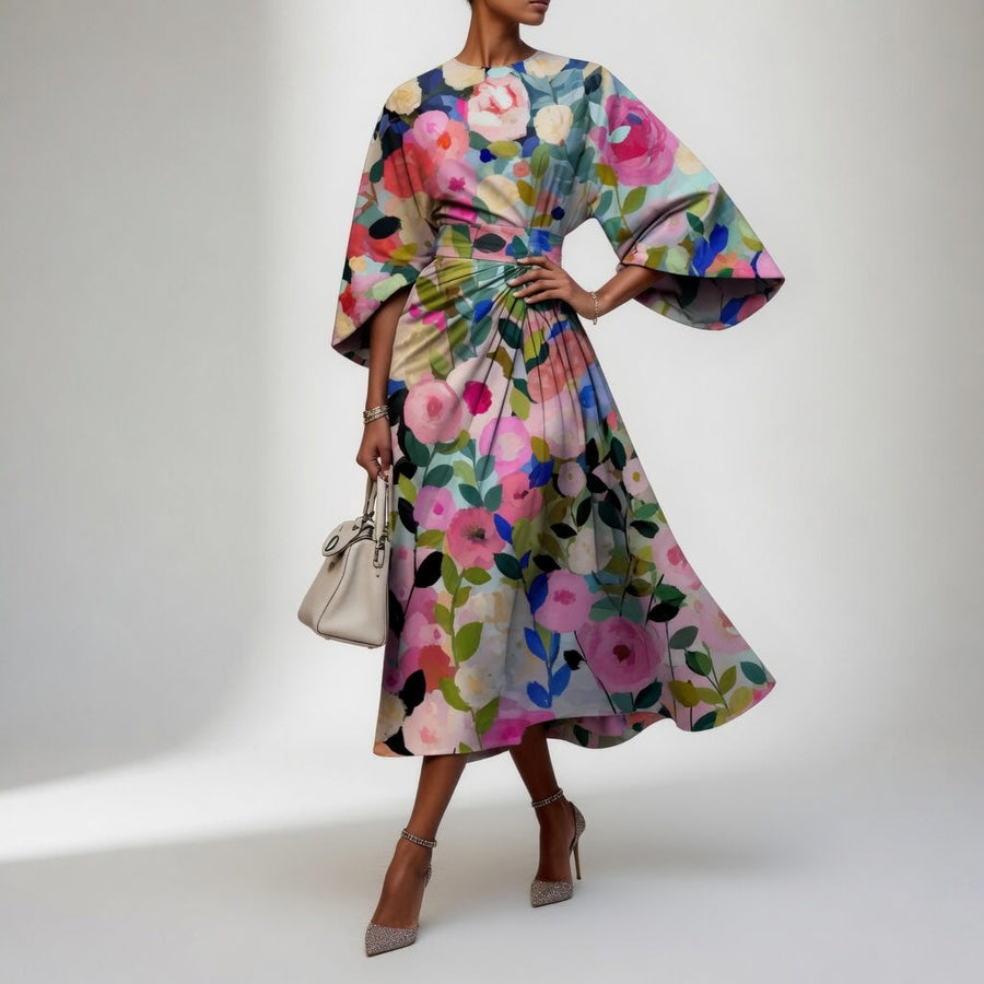 Mirabelle — Vestido kimono floral elegante