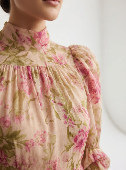 Roséliane — Vestido largo floral romántico