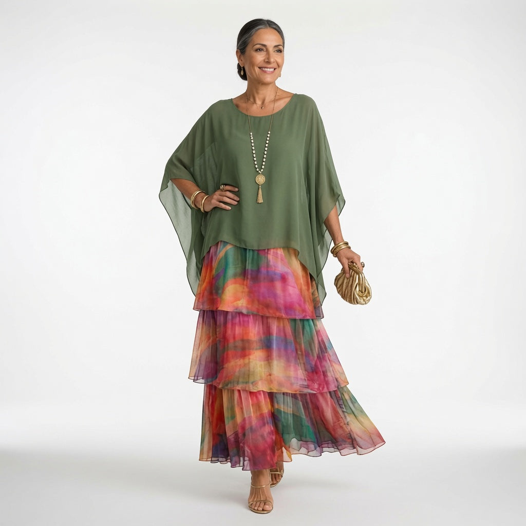 Élyssane — Vestido bohemio con volantes elegante
