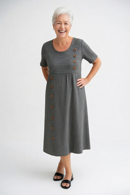 Linéora — Vestido midi a rayas con encanto veraniego