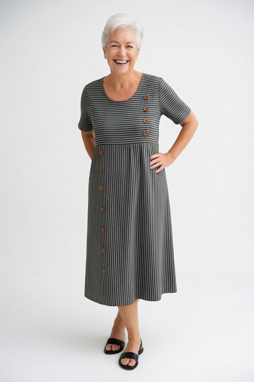 Linéora — Vestido midi a rayas con encanto veraniego