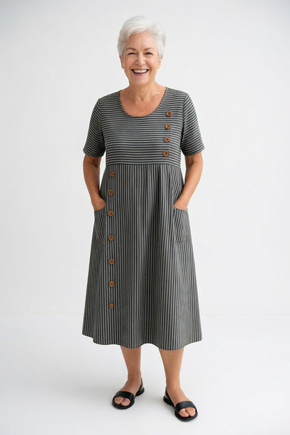 Linéora — Vestido midi a rayas con encanto veraniego