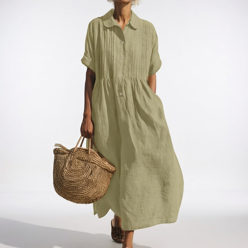 Lysandra — Vestido camisero fluido de verano