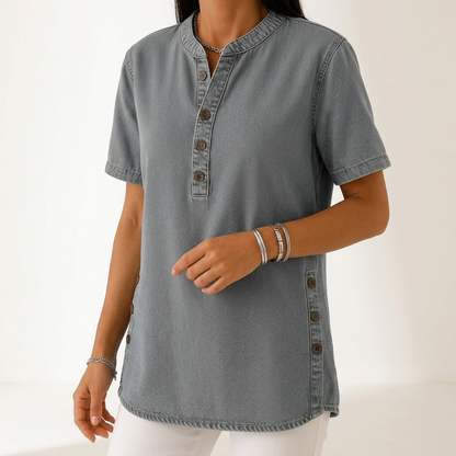 Denimelle — Top estilo denim con corte holgado