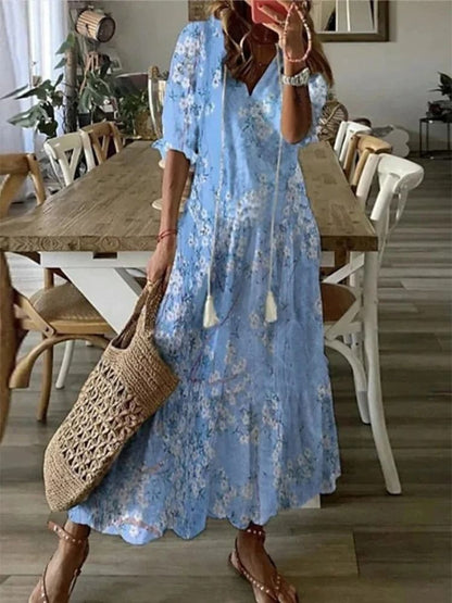 Élodie — Vestido maxi floral de terciopelo elegante