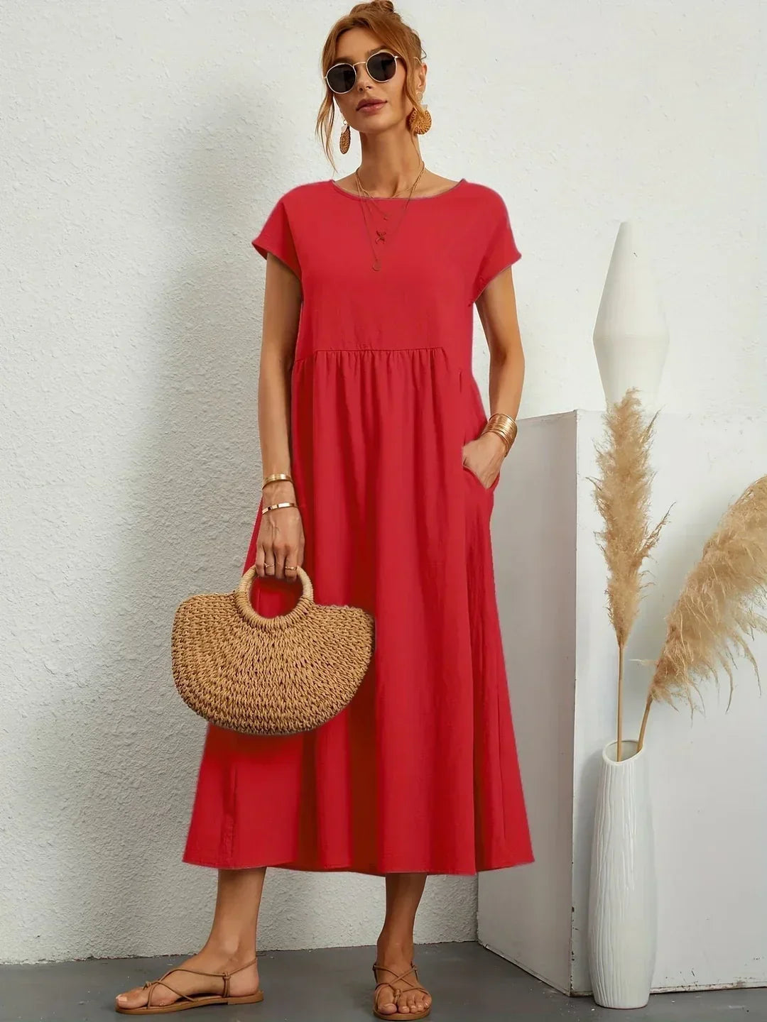 Gabrielle — Vestido midi fluido elegante