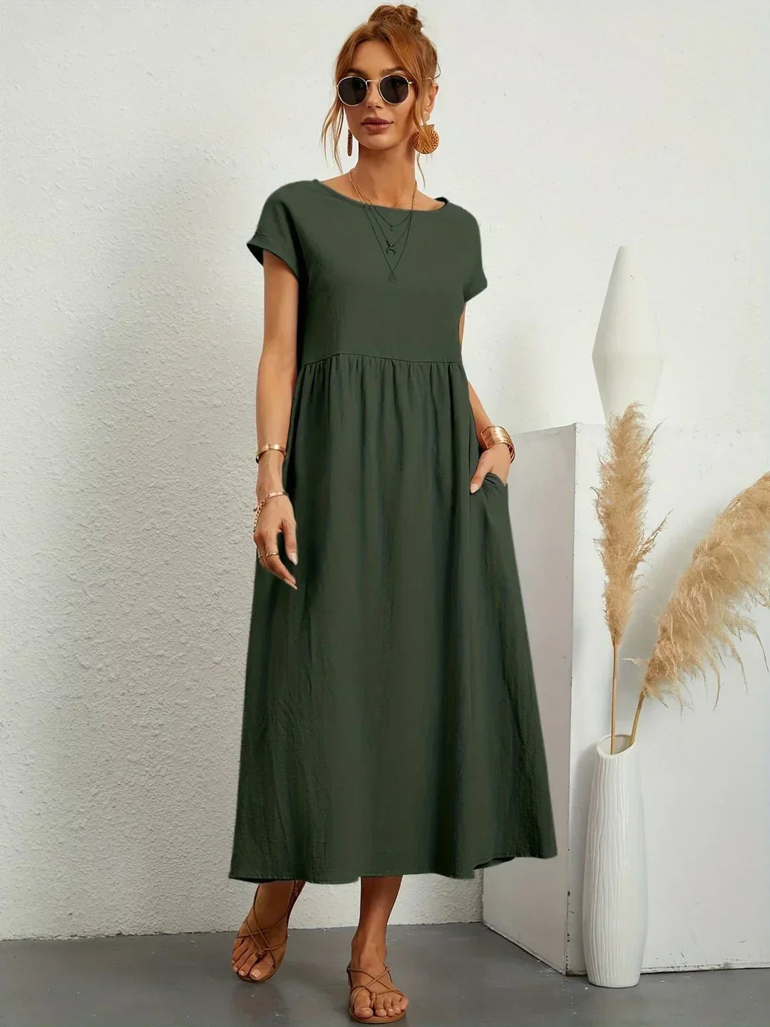 Gabrielle — Vestido midi fluido elegante