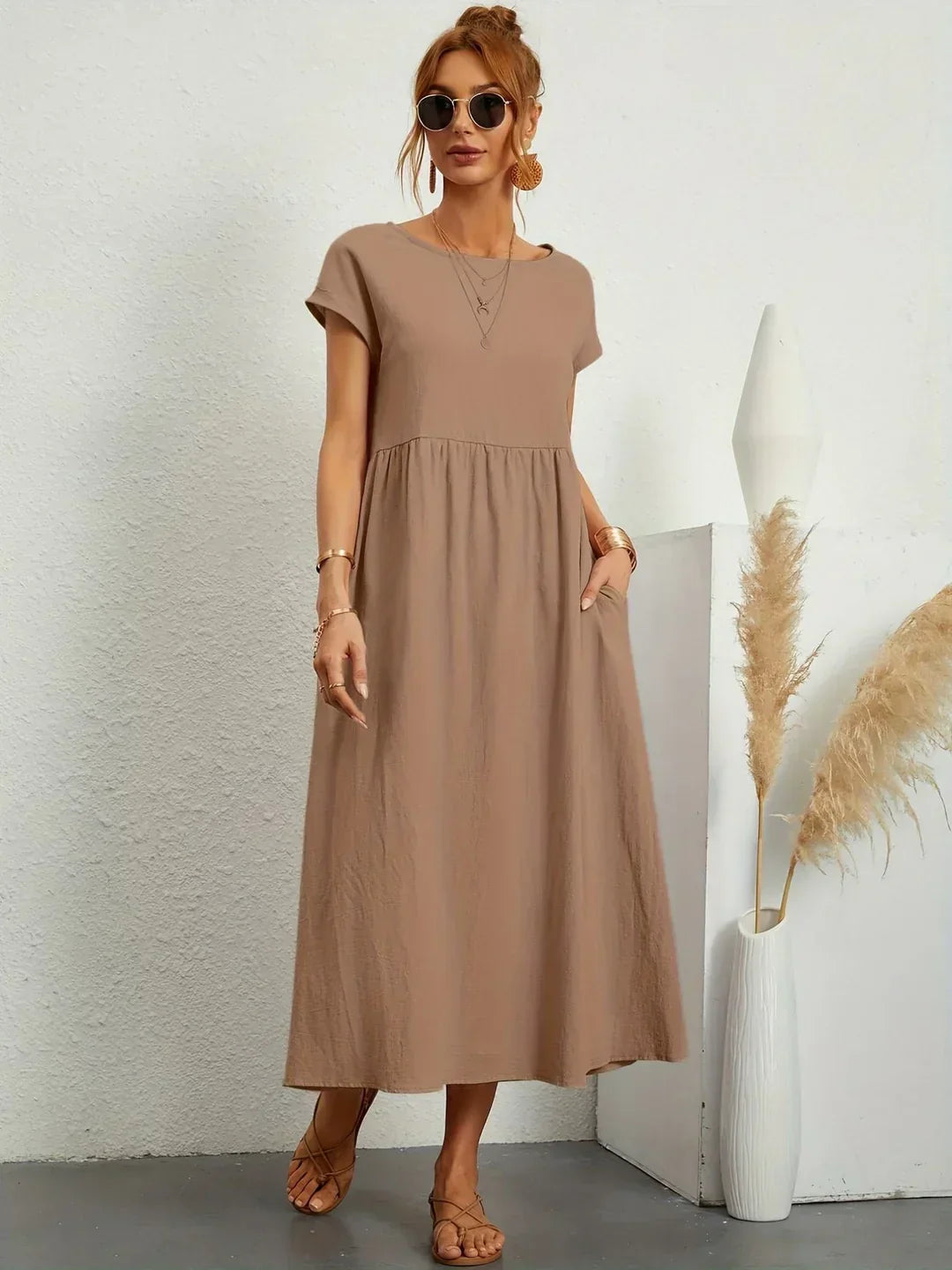 Gabrielle — Vestido midi fluido elegante