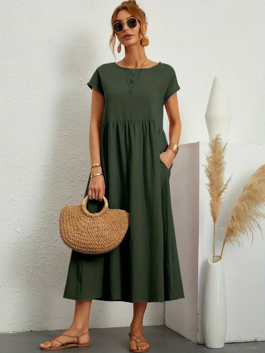 Gabrielle — Vestido midi fluido elegante