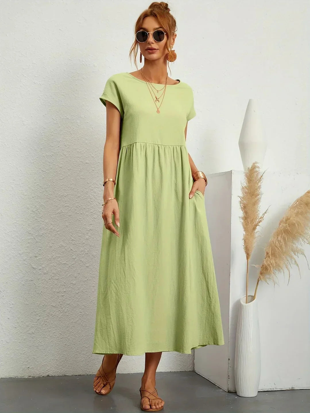 Gabrielle — Vestido midi fluido elegante