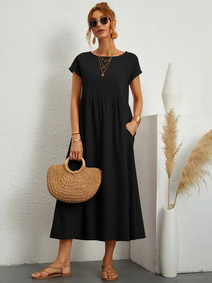 Gabrielle — Vestido midi fluido elegante