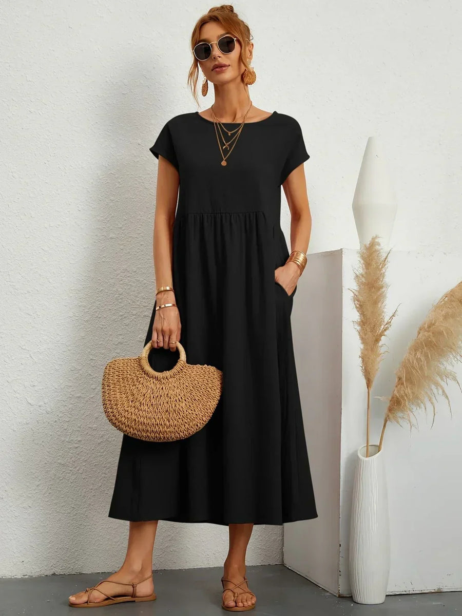 Gabrielle — Vestido midi fluido elegante