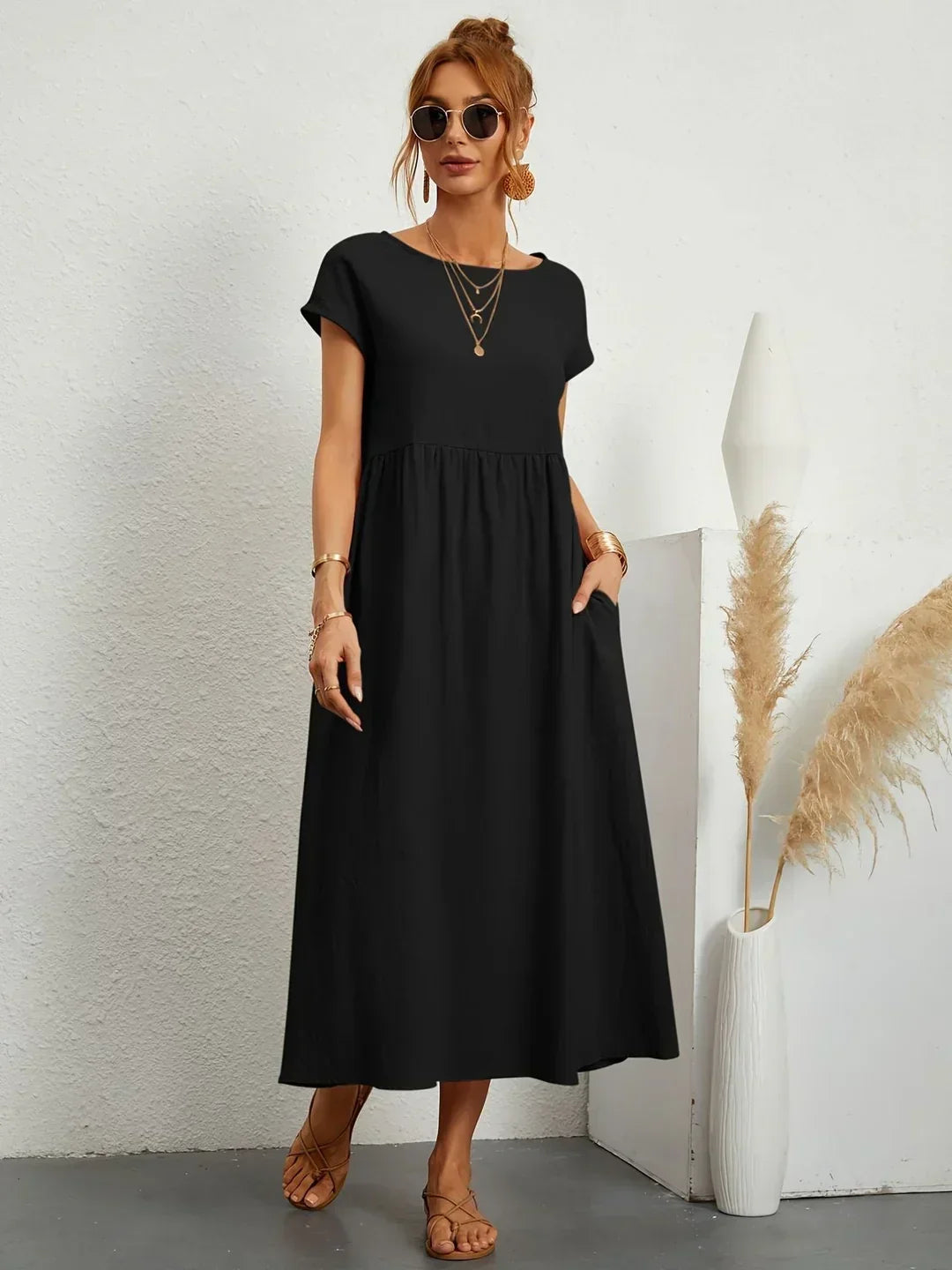 Gabrielle — Vestido midi fluido elegante