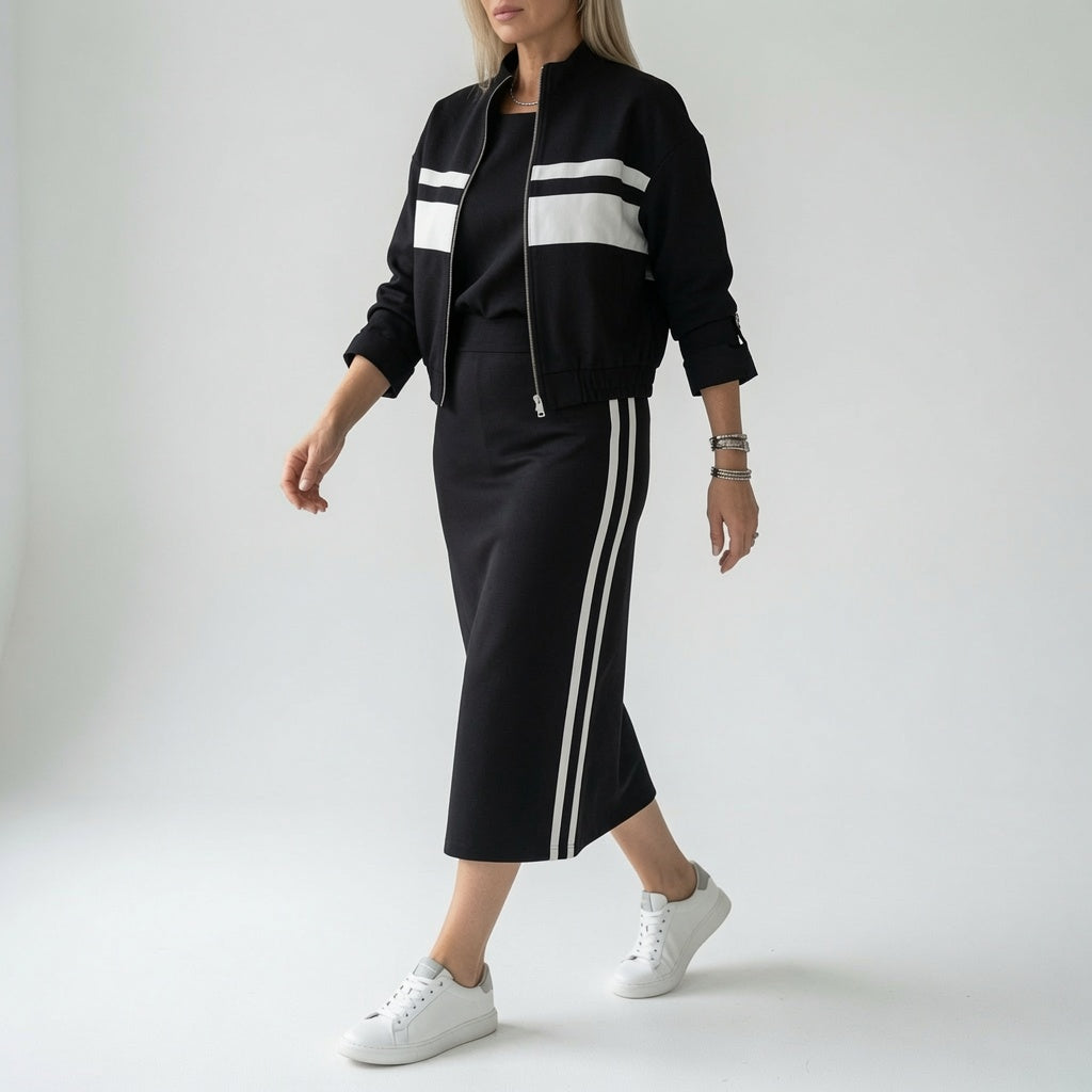 Bérénice — Conjunto de crop top y falda midi