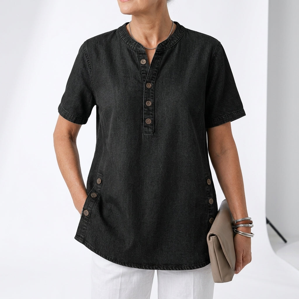 Denimelle — Top estilo denim con corte holgado