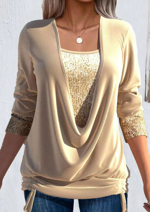Valentine — Blusa larga elegante con efecto superpuesto