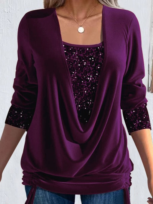 Valentine — Blusa larga elegante con efecto superpuesto