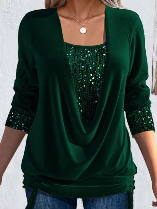 Valentine — Blusa larga elegante con efecto superpuesto
