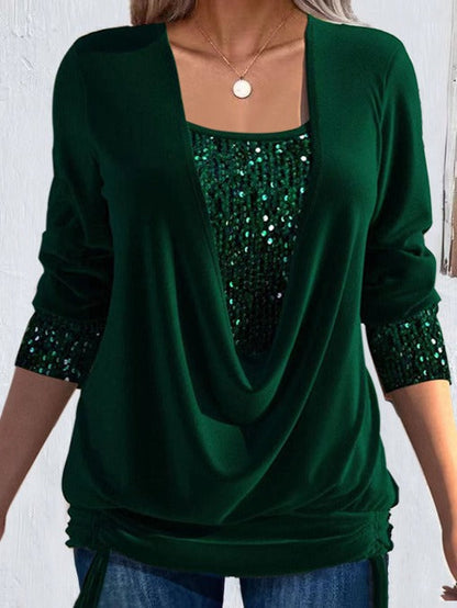 Valentine — Blusa larga elegante con efecto superpuesto