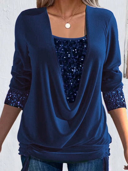 Valentine — Blusa larga elegante con efecto superpuesto