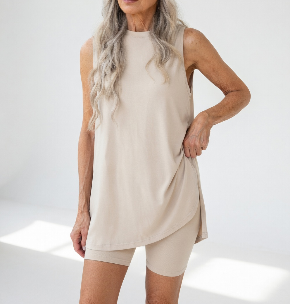 Félicité — Conjunto de short y top sin mangas