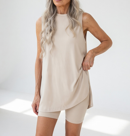 Félicité — Conjunto de short y top sin mangas