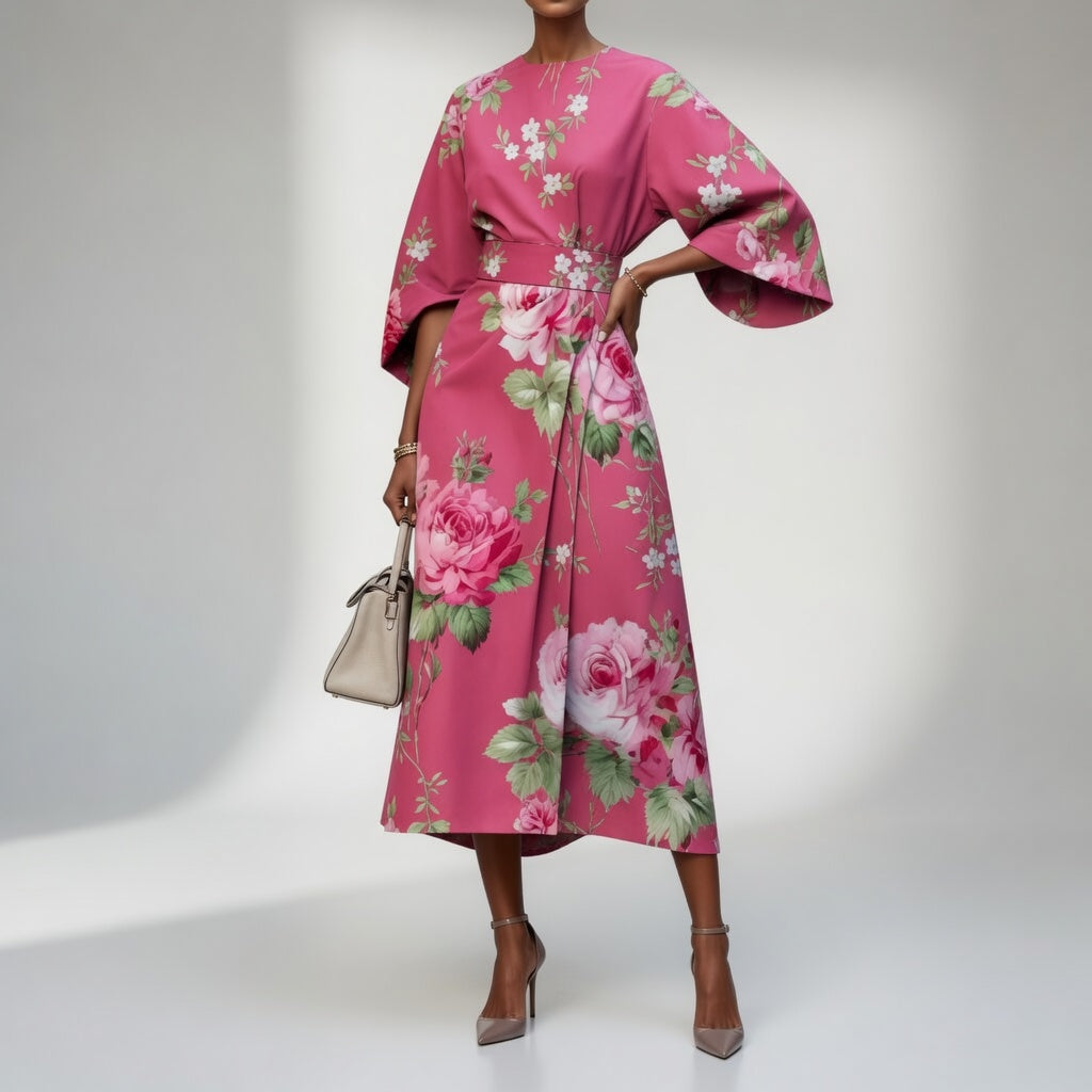 Mirabelle — Vestido kimono floral elegante