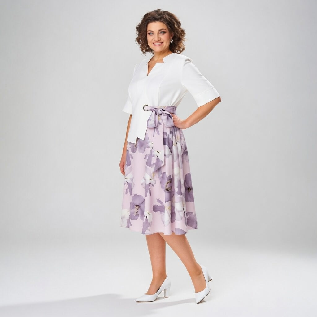 Mélusine — Conjunto de falda floral elegante