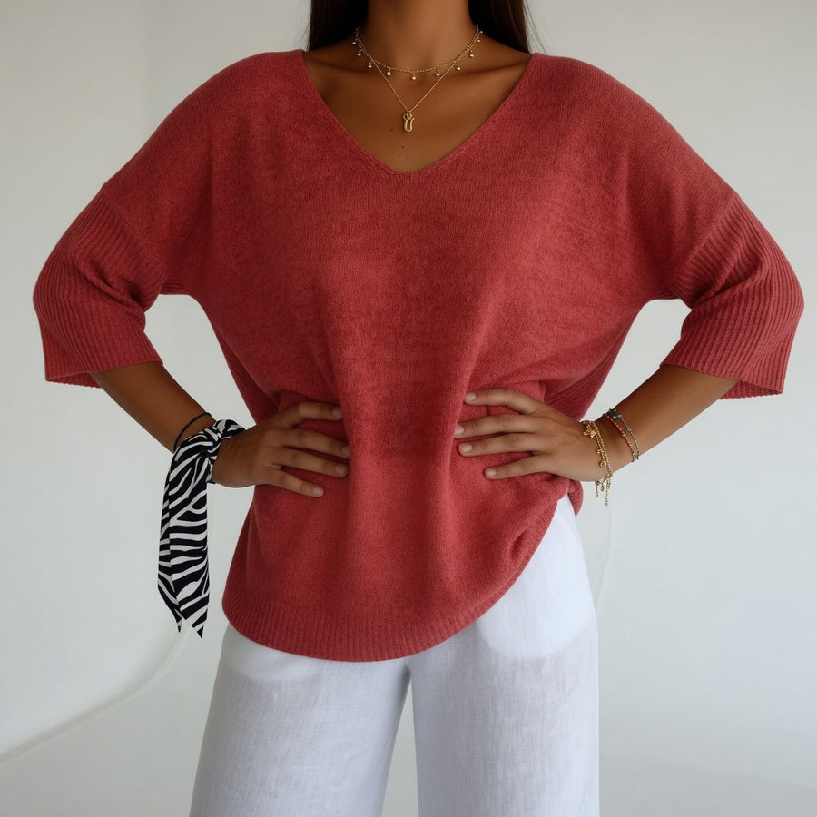 Lyséline — Jersey fluido de corte V elegante
