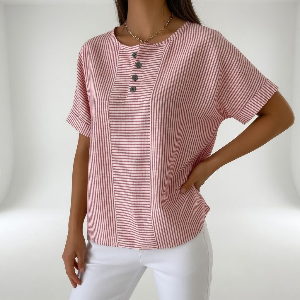 Sorène — Blusa de lino con rayas