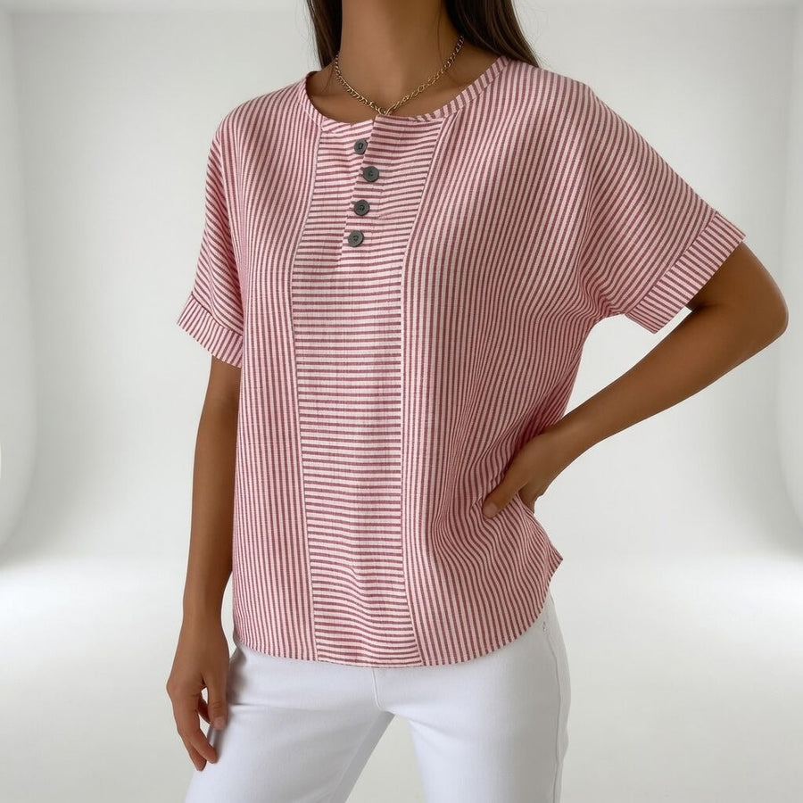 Sorène — Blusa de lino con rayas