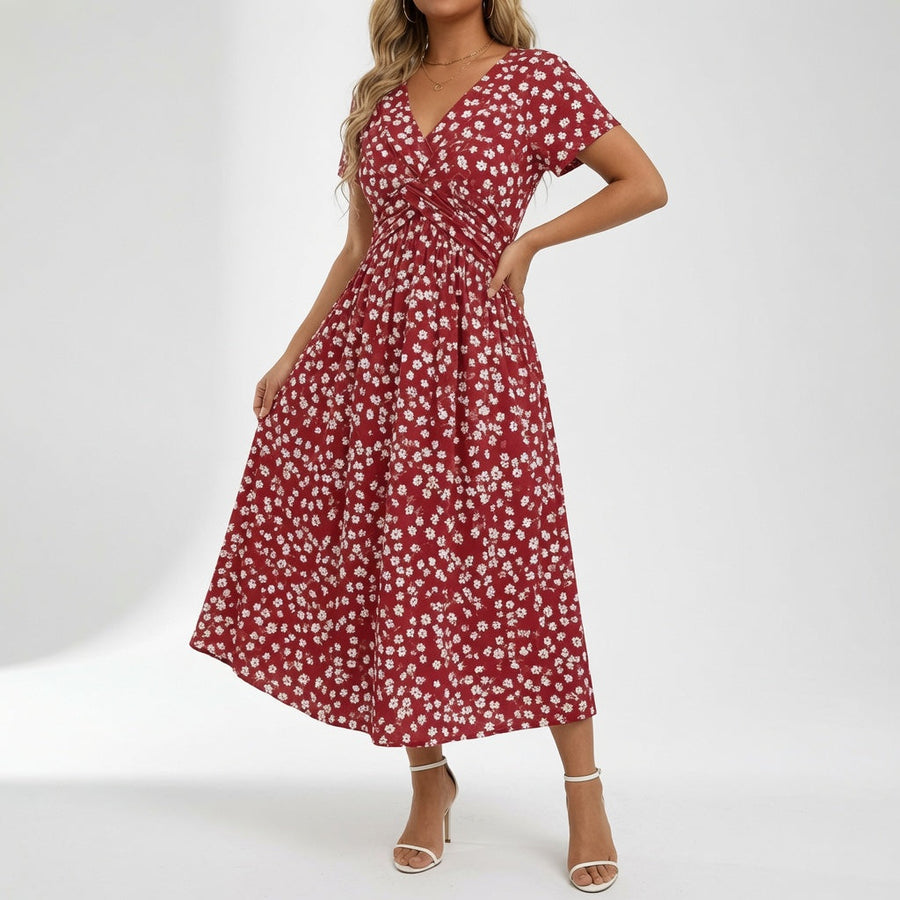 Florévia — Vestido floral fluido elegante