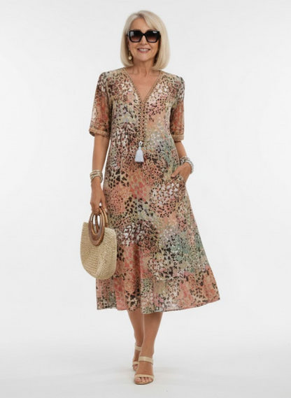 Florentine — Vestido midi floral elegante