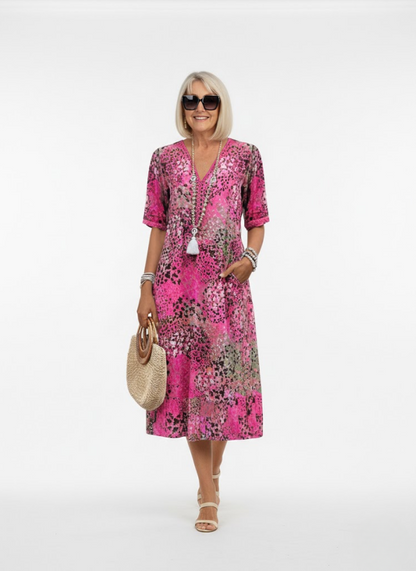 Florentine — Vestido midi floral elegante