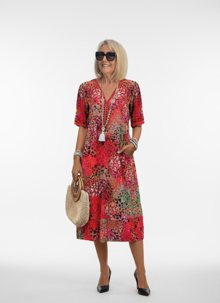 Florentine — Vestido midi floral elegante