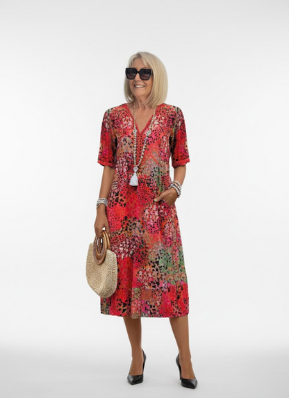 Florentine — Vestido midi floral elegante