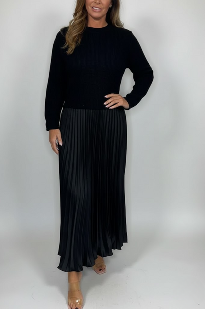 Claudine — Vestido de punto plisado elegante y cómodo