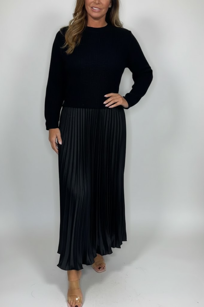 Claudine — Vestido de punto plisado elegante y cómodo