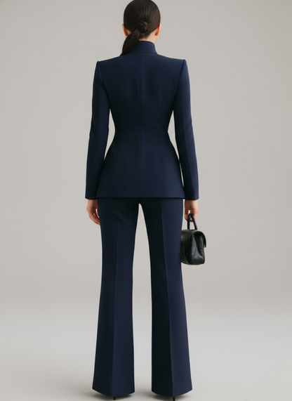Dominique — Traje de pantalón azul marino elegante