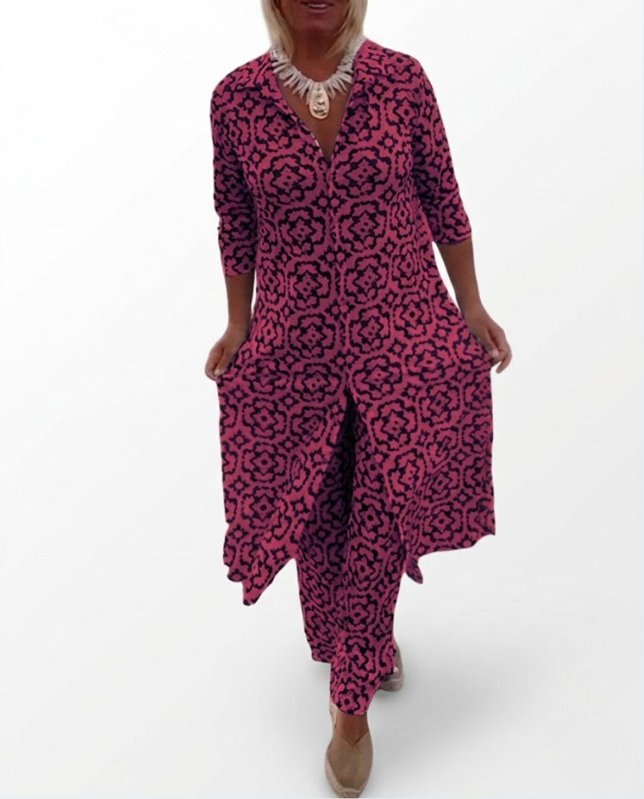 Camilla — Conjunto fluido con estampado elegante