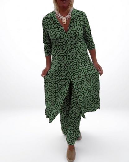 Camilla — Conjunto fluido con estampado elegante